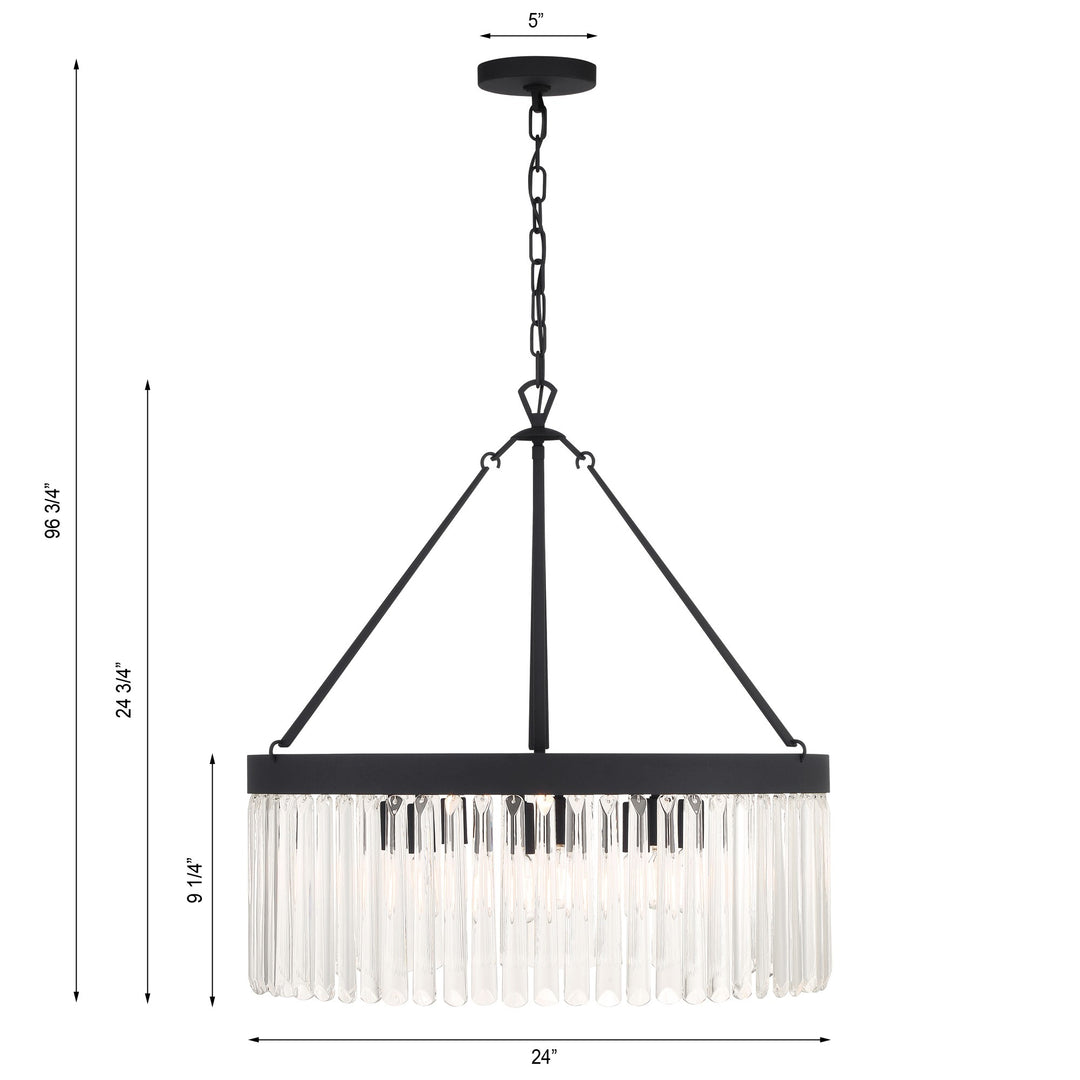 Crystorama Emory 8 Light Black Forged Chandelier