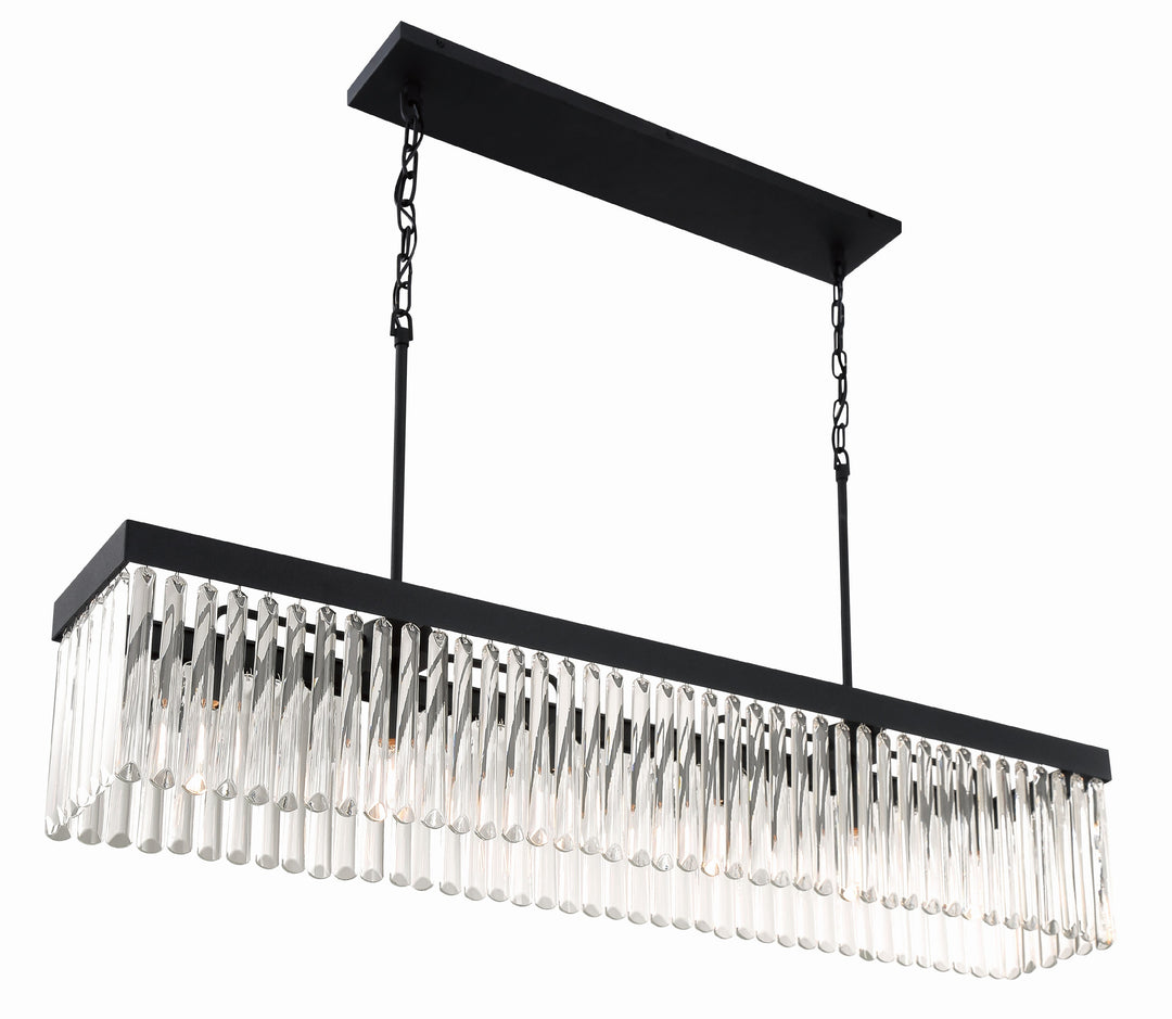 Crystorama Emory 6 Light Black Forged Linear Chandelier