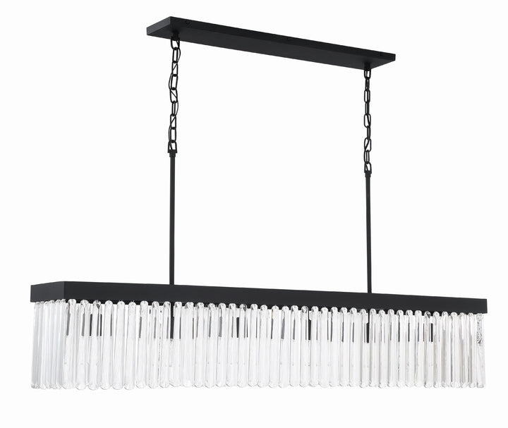 Crystorama Emory 6 Light Black Forged Linear Chandelier