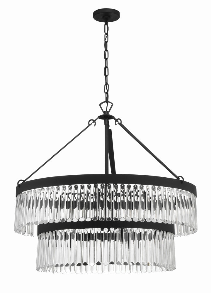 Crystorama Emory 9 Light Black Forged Chandelier