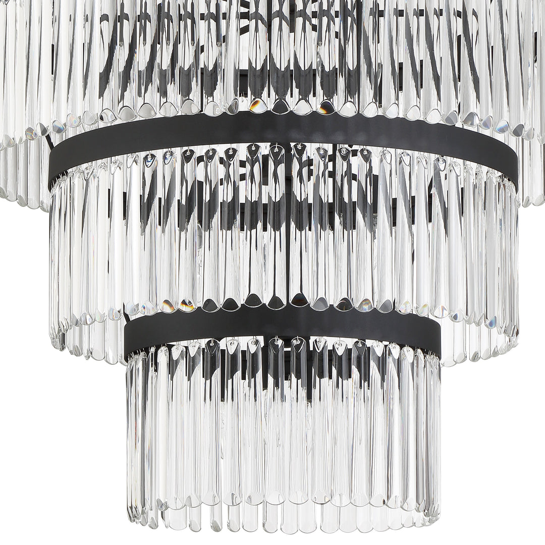 Crystorama Emory 22 Light Black Forged Chandelier