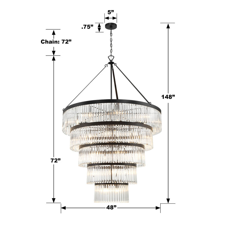 Crystorama Emory 30 Light Black Forged Chandelier