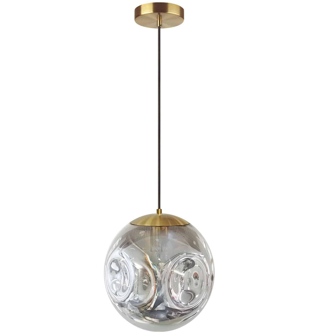 Dainolite 1 Light Incandescent Pendant, Aged Brass Finish with Smoked Glass