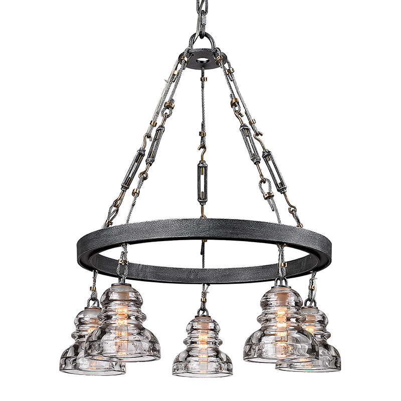 Menlo Park Chandelier 27" - Old Silver