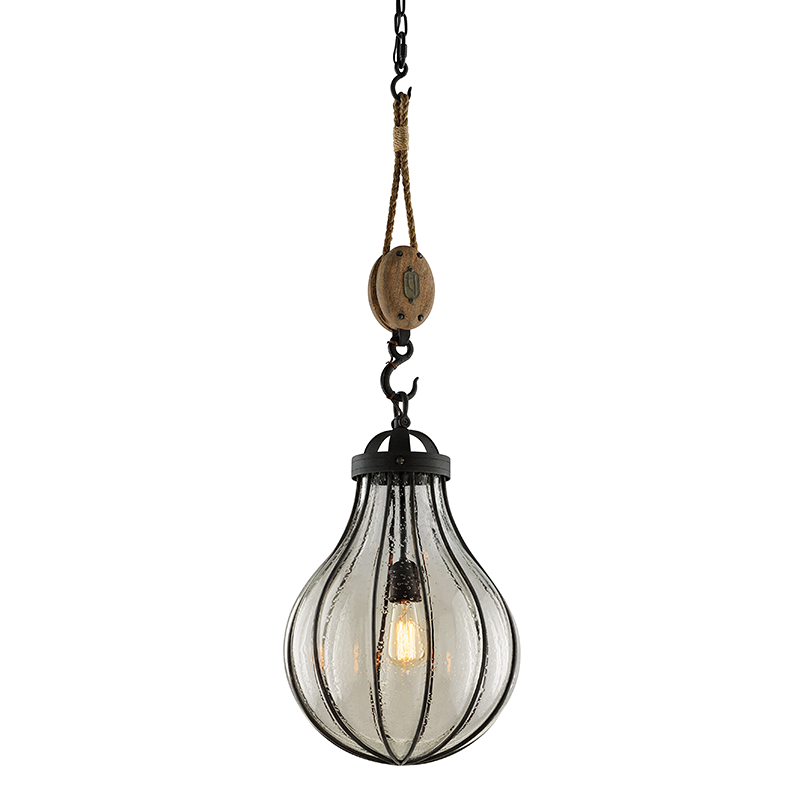 Murphy Pendant 40" - Vintage Iron With Rustic Wood