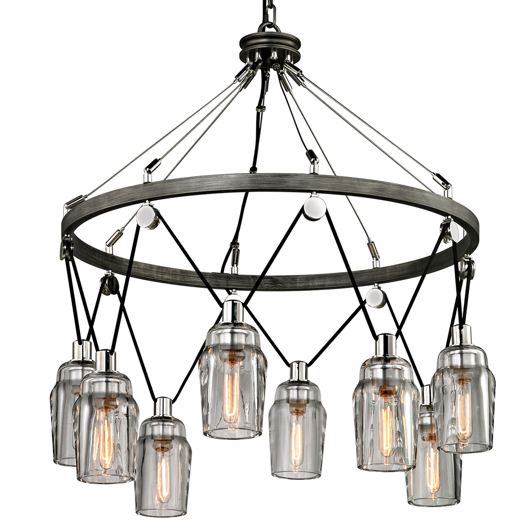 Citizen Chandelier 38" - Graphite And Polished Nickel