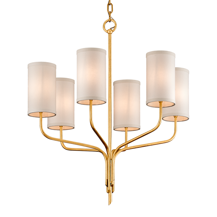 Juniper Chandelier 28" - Textured Gold Leaf