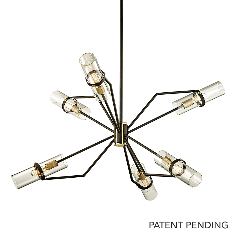 Raef Chandelier 21" - Textured Bronze Brushed Brass