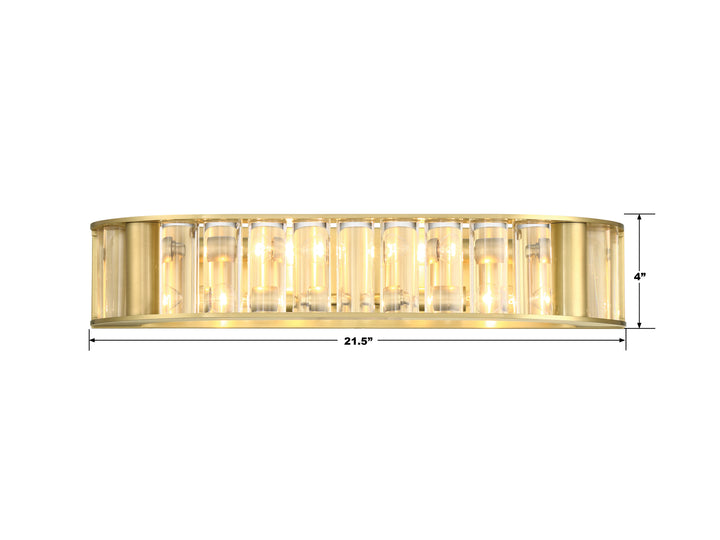 Crystorama Libby Langdon Farris 4 Light Aged Brass Bathroom Vanity