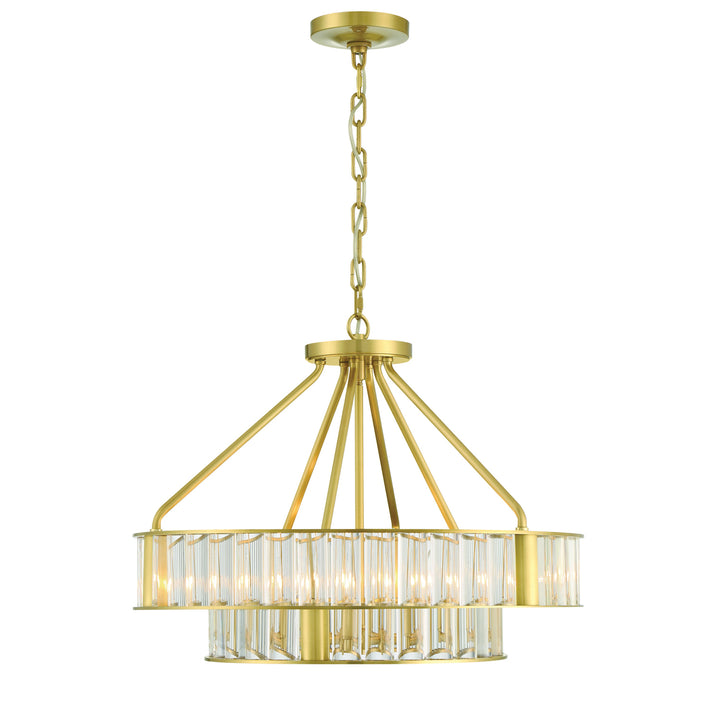 Crystorama Libby Langdon Farris 6 Light Aged Brass Chandelier