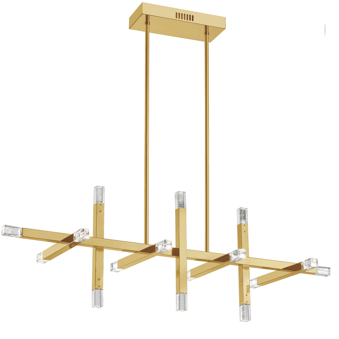 Dainolite 48W Horizontal Aged Brass Chandelier w/ Acrylic Diffuser