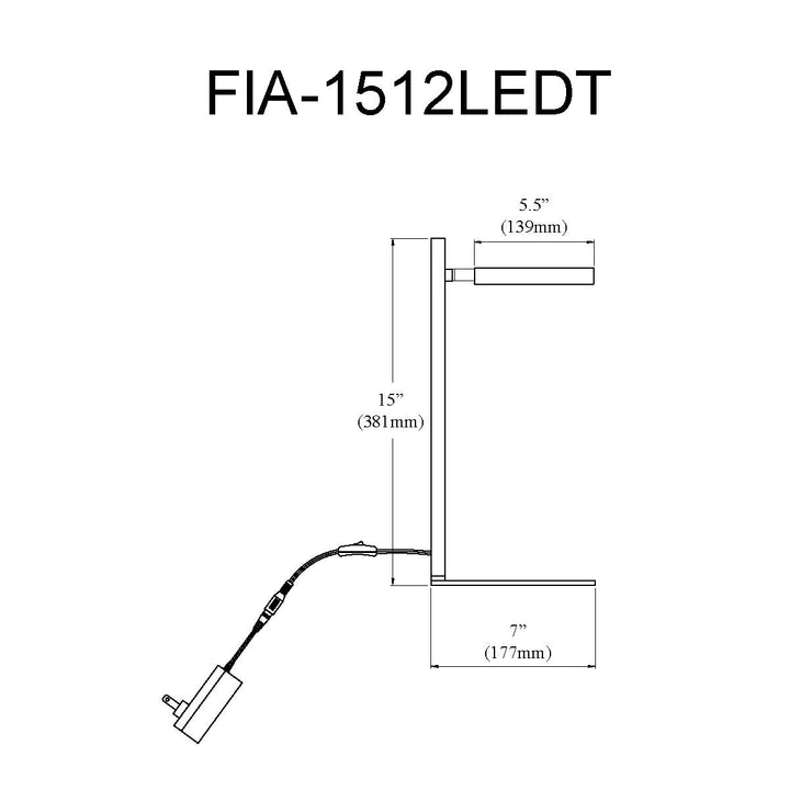 Dainolite 1 Light LED Fia Table Lamp Aged Brass