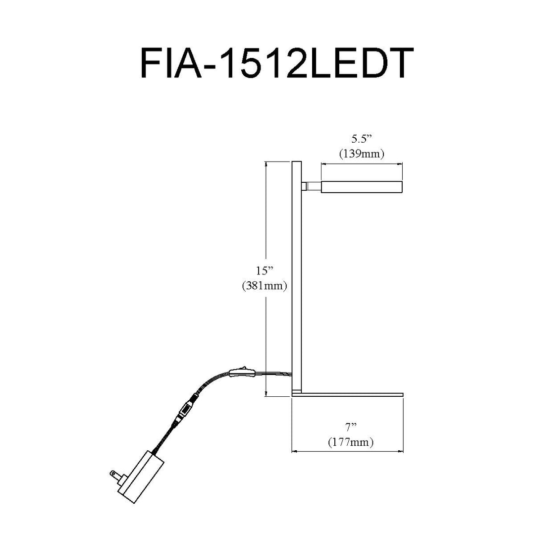 Dainolite 1 Light LED Fia Table Lamp Aged Brass