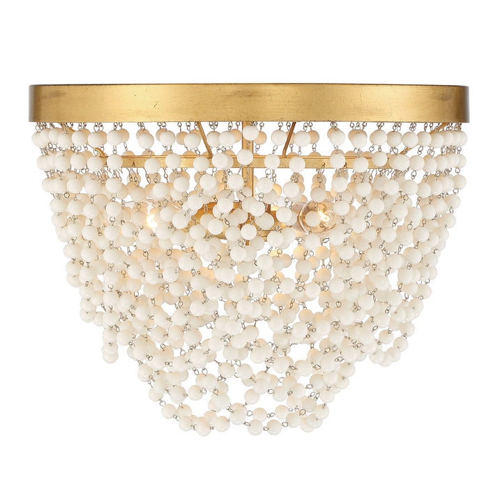 Crystorama Fiona 3 Light Antique Gold Flush Mount