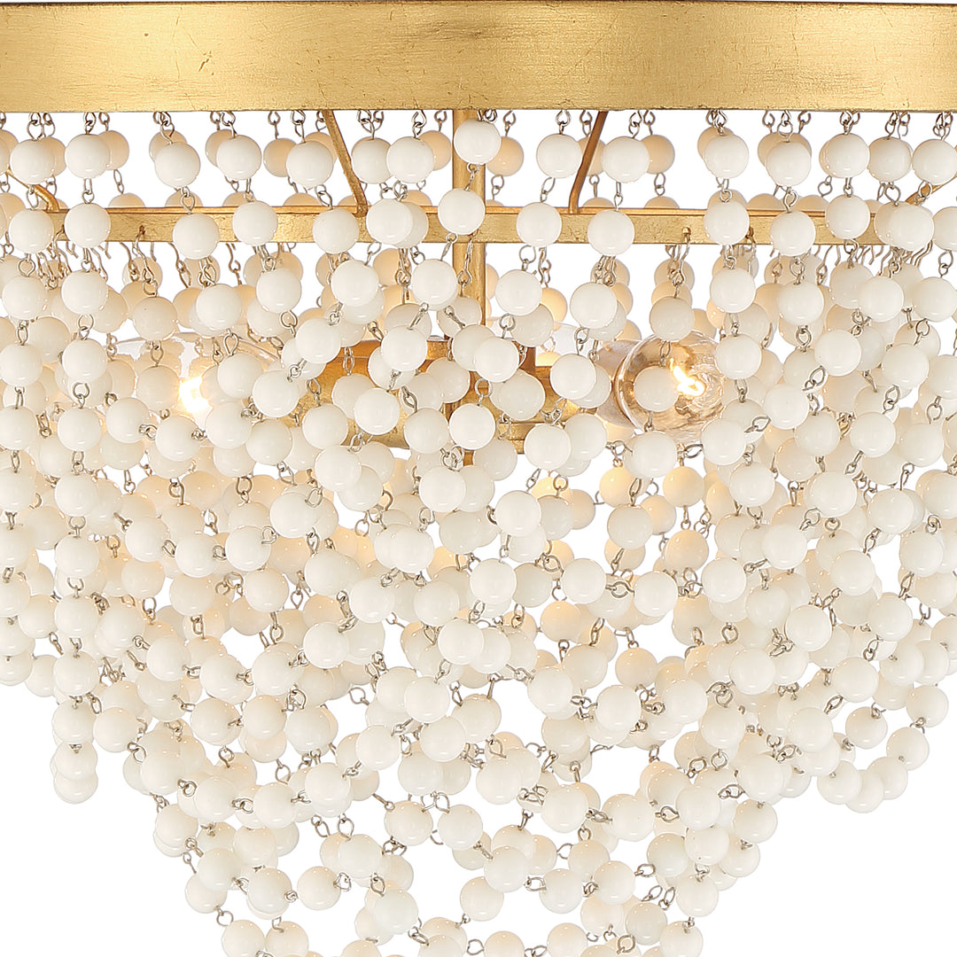 Crystorama Fiona 3 Light Antique Gold Flush Mount