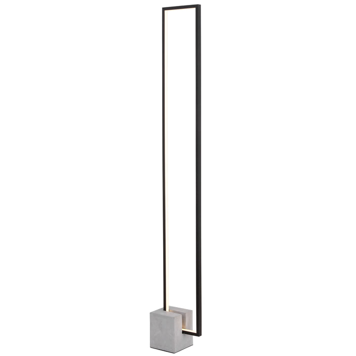 Dainolite 34W LED Floor Lamp Black Finish with Concrete Base