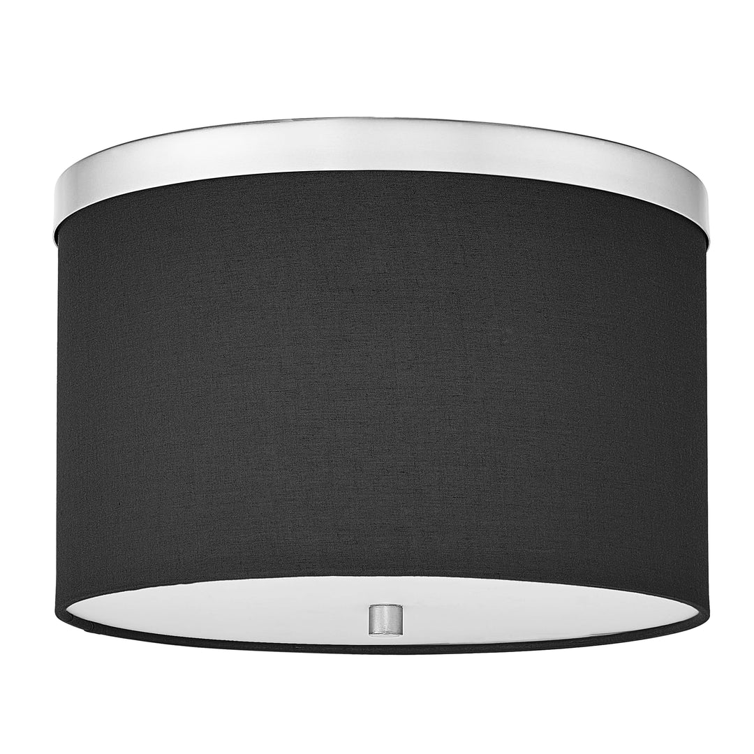 Dainolite 2 Light Flush Mount Aged Brass with Black Shade