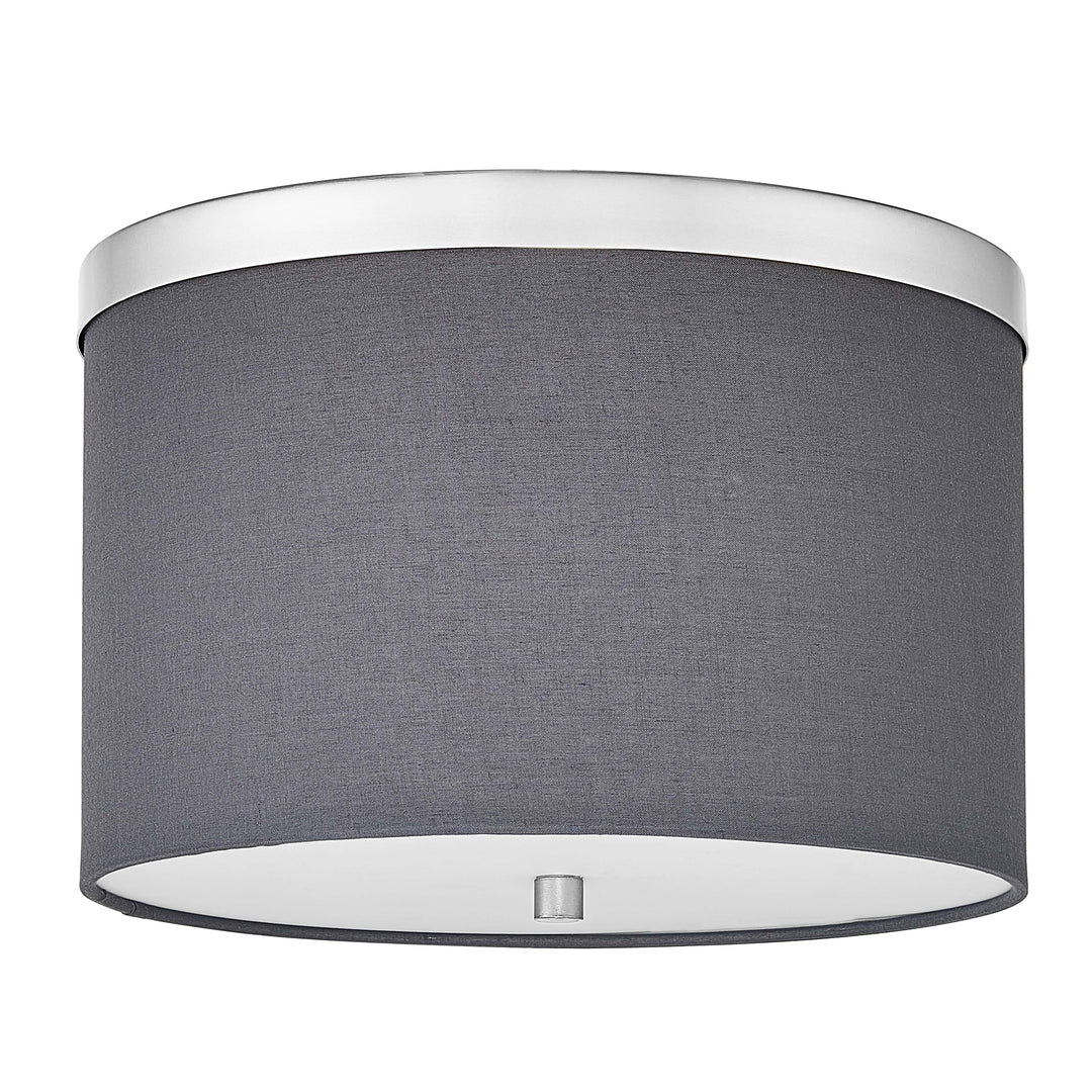 Dainolite 2 Light Flush Mount Aged Brass with Black Shade