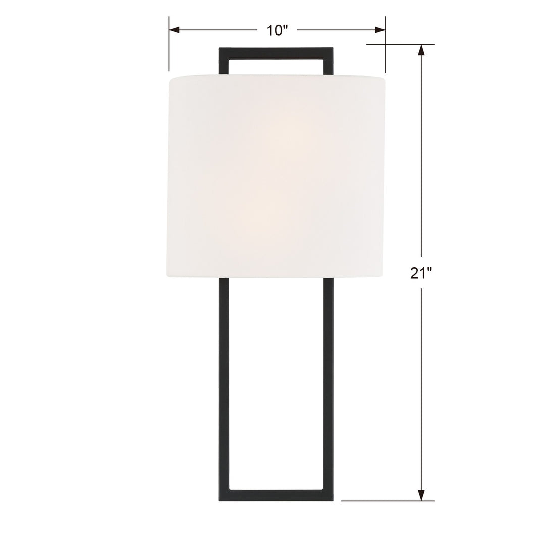 Crystorama Fremont 2 Light Black Forged Sconce