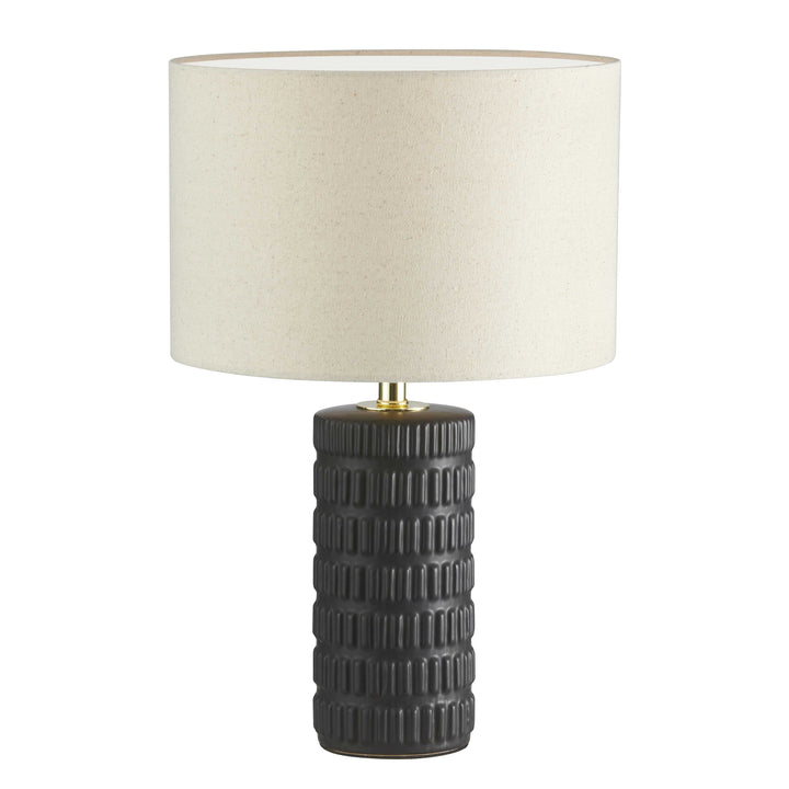 Dainolite 1 Light Incandescent Table Lamp Matte Black with Black Gold Shade