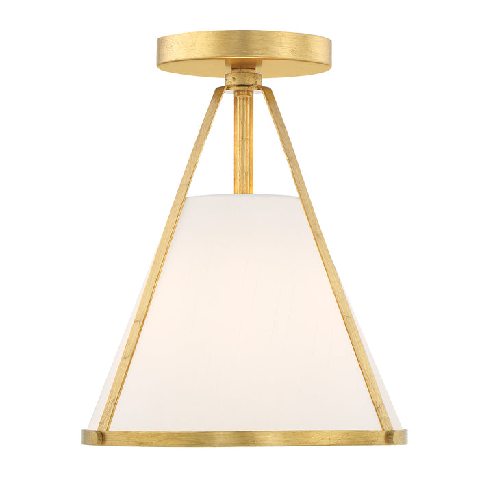 Crystorama Fulton 1 Light Antique Gold Semi Flush Mount