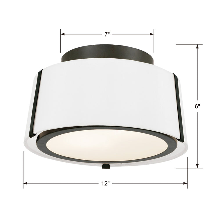 Crystorama Fulton 2 Light Antique Gold Semi Flush Mount