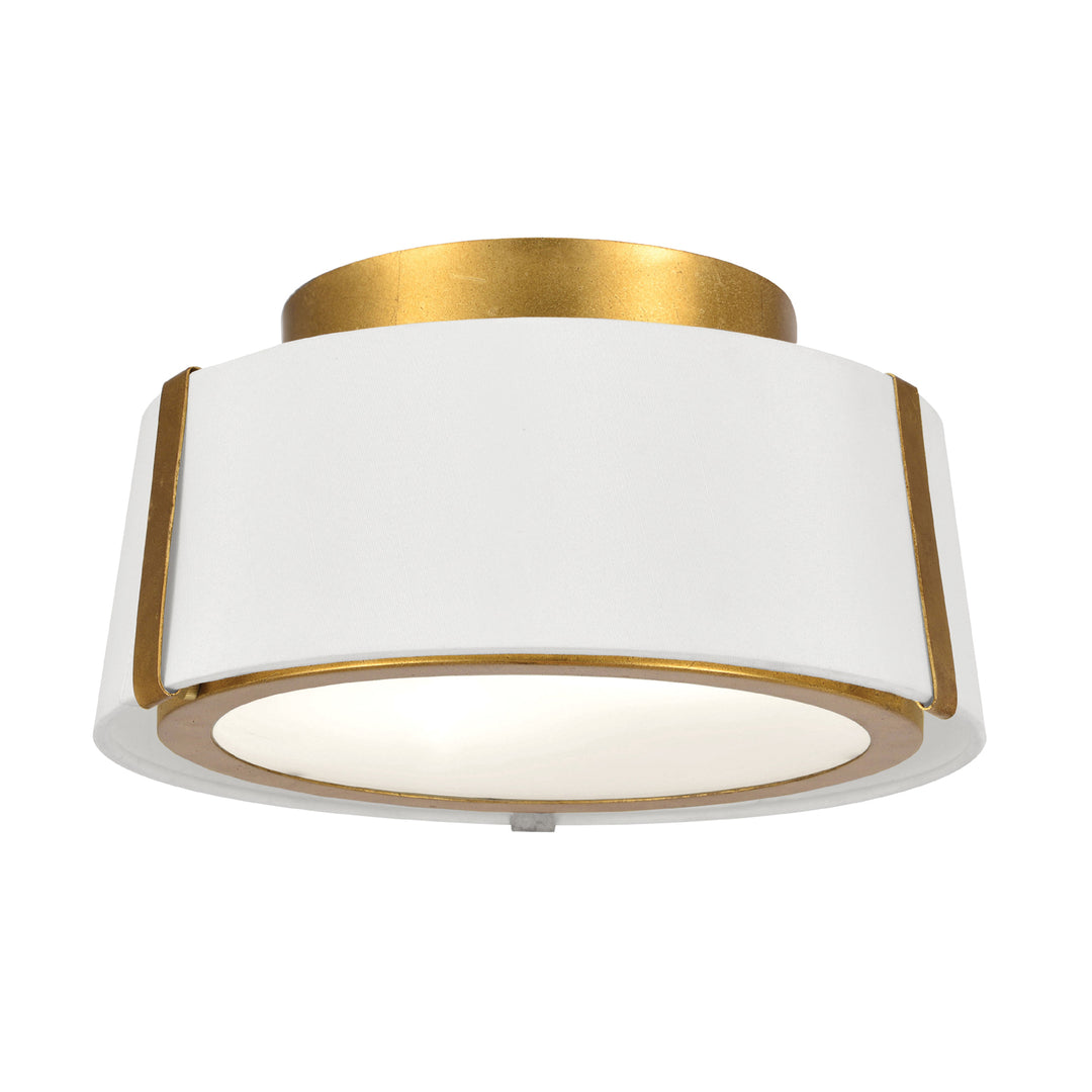 Fulton 2 Light Antique Gold Semi Flush Mount