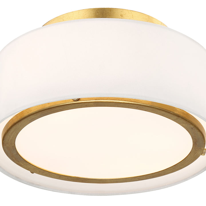 Crystorama Fulton 2 Light Antique Gold Semi Flush Mount