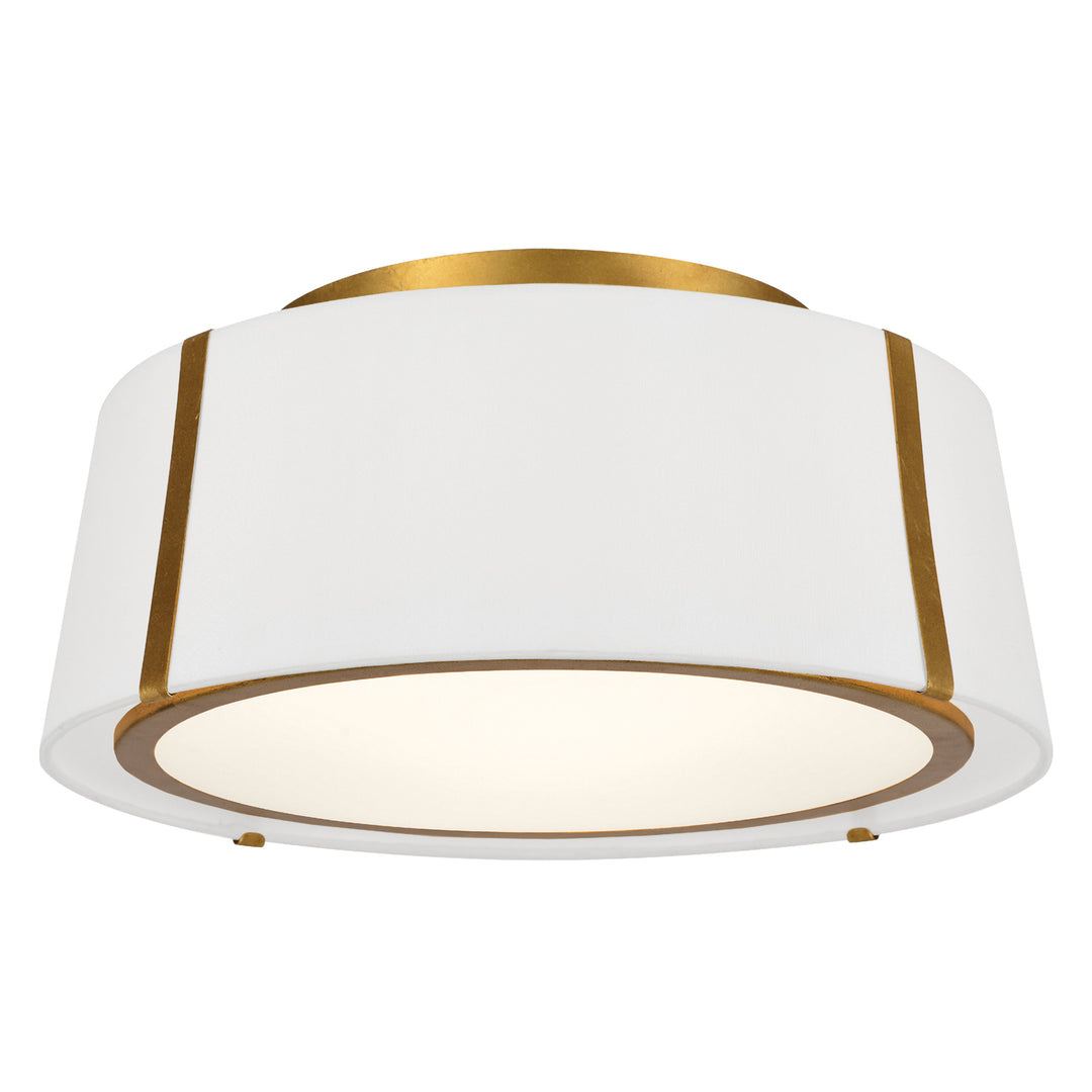 Fulton 3 Light Antique Gold Semi Flush Mount