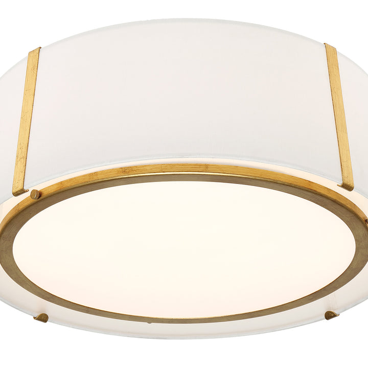 Crystorama Fulton 3 Light Antique Gold Semi Flush Mount