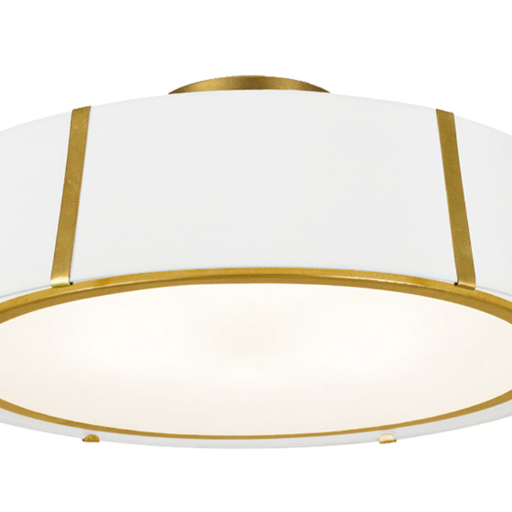 Crystorama Fulton 3 Light Antique Gold Semi Flush Mount