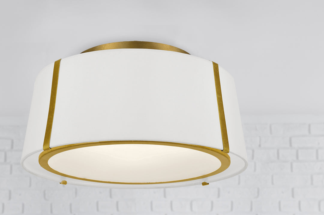 Crystorama Fulton 3 Light Antique Gold Semi Flush Mount