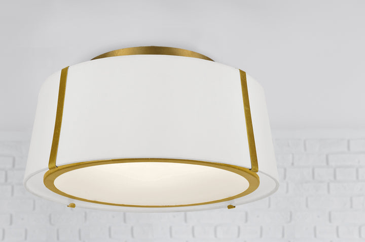 Crystorama Fulton 3 Light Antique Gold Semi Flush Mount