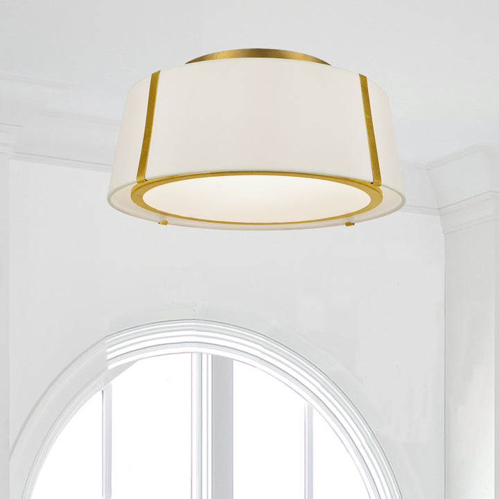 Crystorama Fulton 3 Light Antique Gold Semi Flush Mount