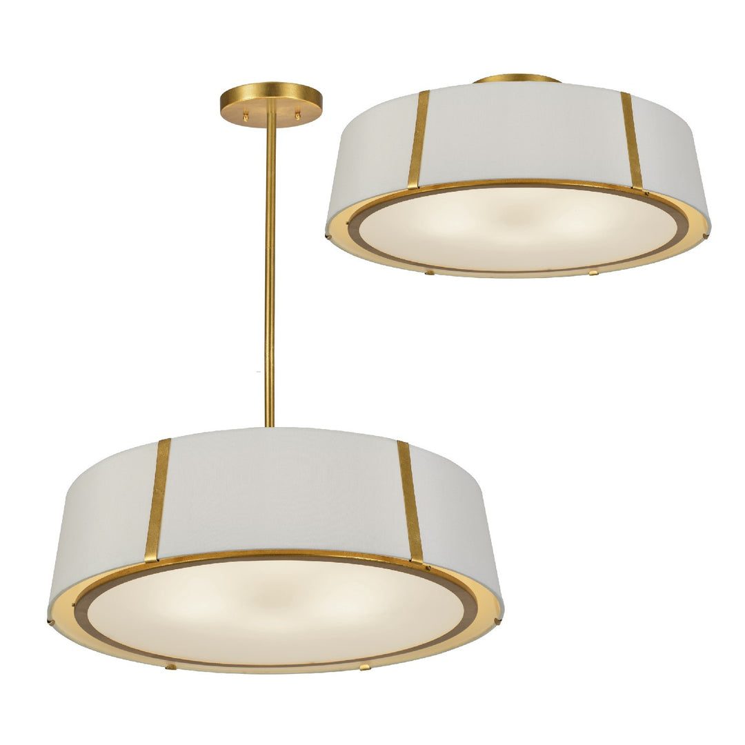 Crystorama Fulton 6 Light Antique Gold Semi Flush Mount