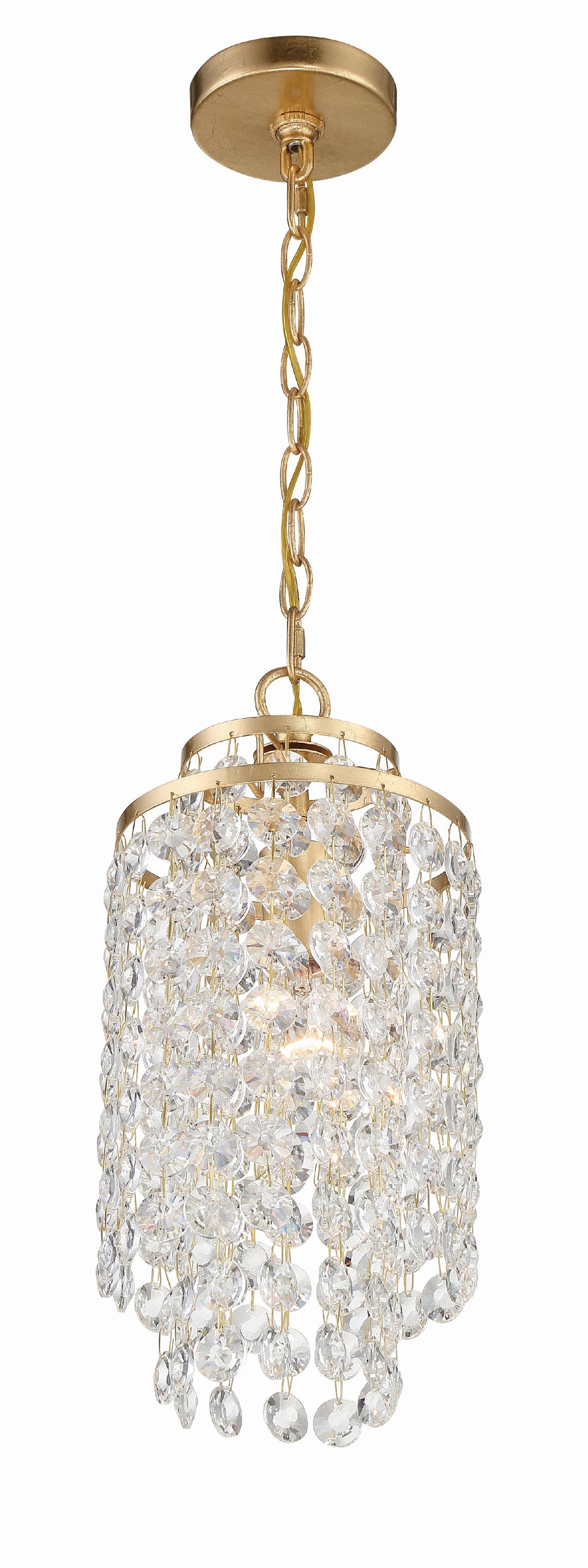 Crystorama Gabrielle 1 Light Antique Gold Mini Pendant