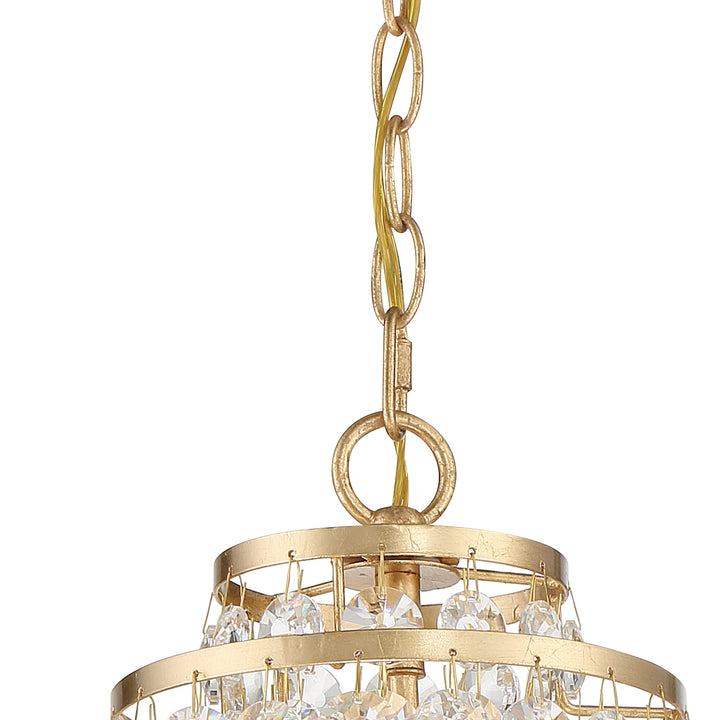 Crystorama Gabrielle 1 Light Antique Gold Mini Pendant