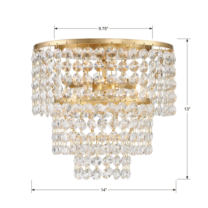 Crystorama Gabrielle 3 Light Antique Gold Flush Mount