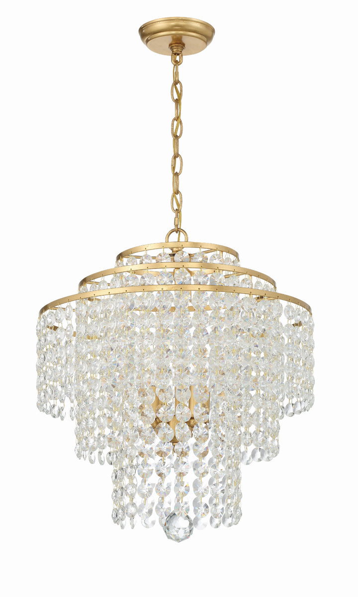 Crystorama Gabrielle 4 Light Antique Gold Chandelier