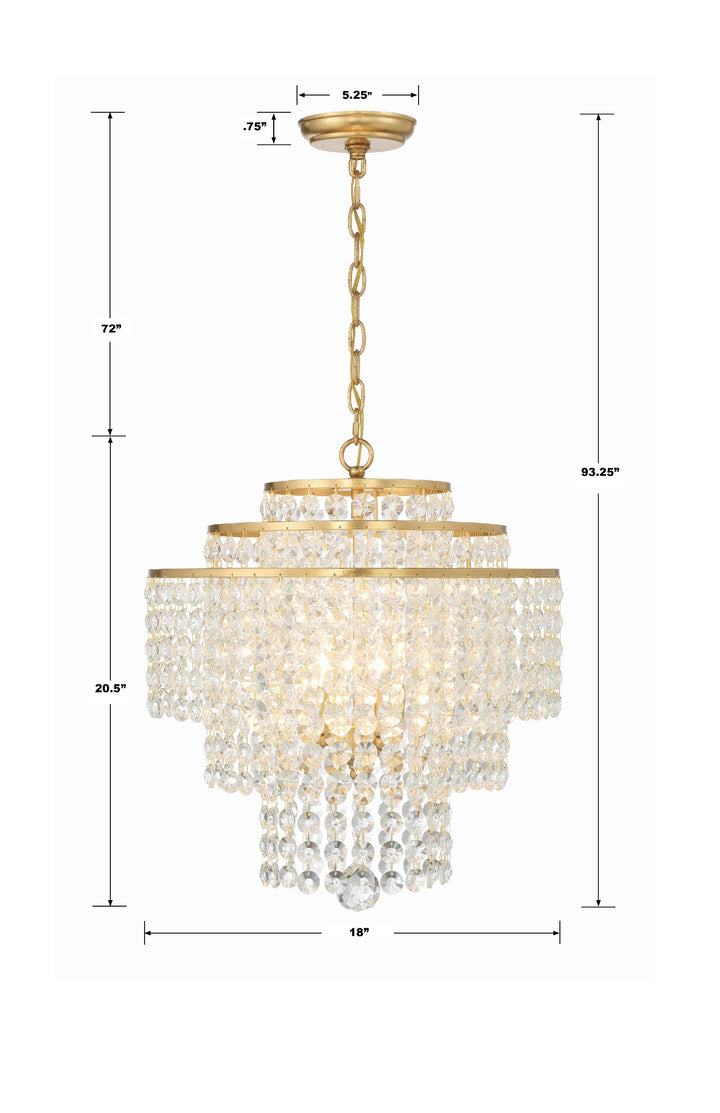 Crystorama Gabrielle 4 Light Antique Gold Chandelier