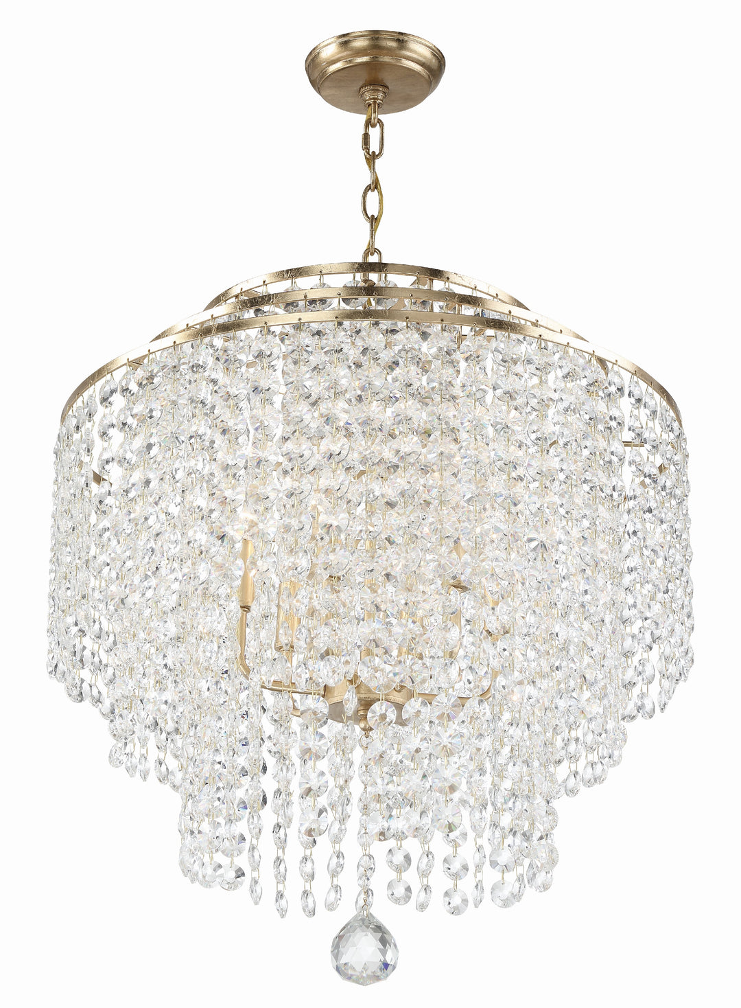 Crystorama Gabrielle 6 Light Antique Gold Chandelier