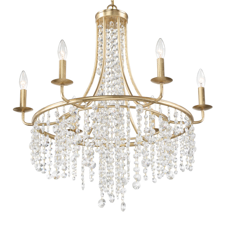 Crystorama Gabrielle 6 Light Antique Gold Chandelier