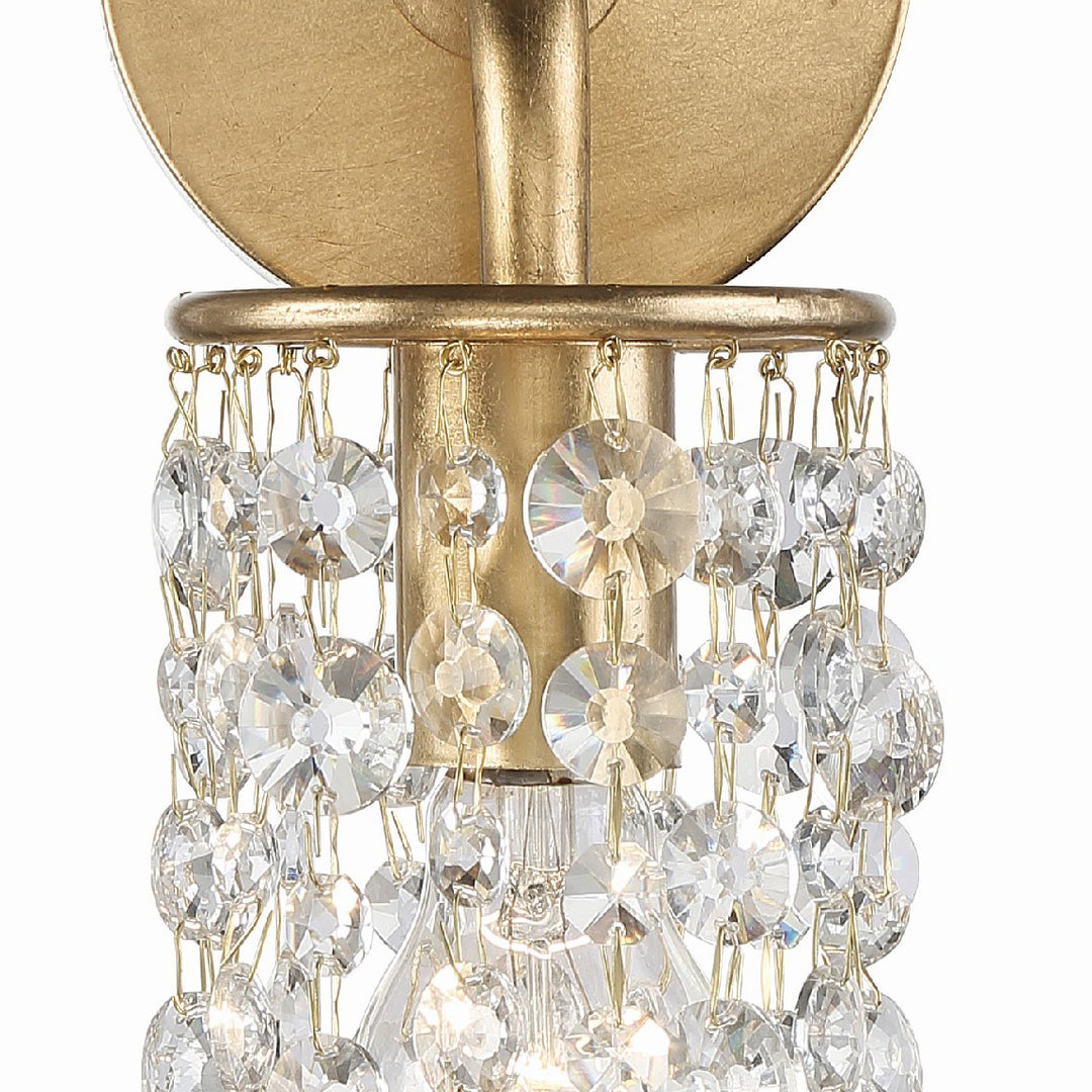 Crystorama Gabrielle 1 Light Antique Gold Sconce