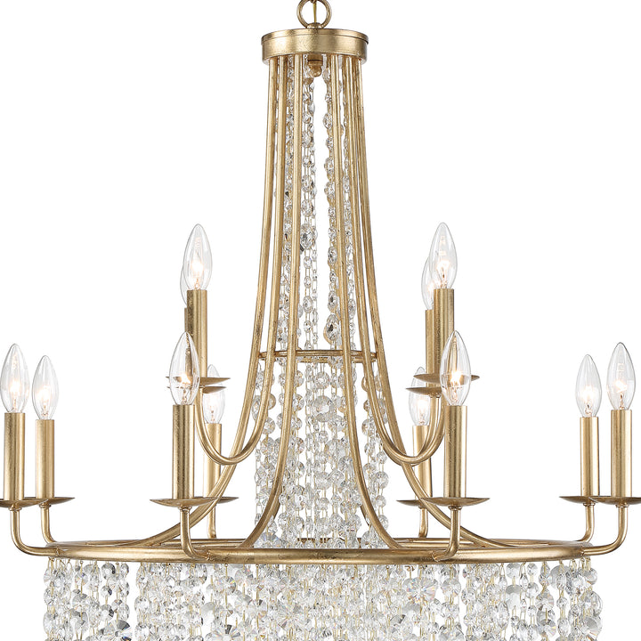 Crystorama Gabrielle 12 Light Antique Gold Chandelier