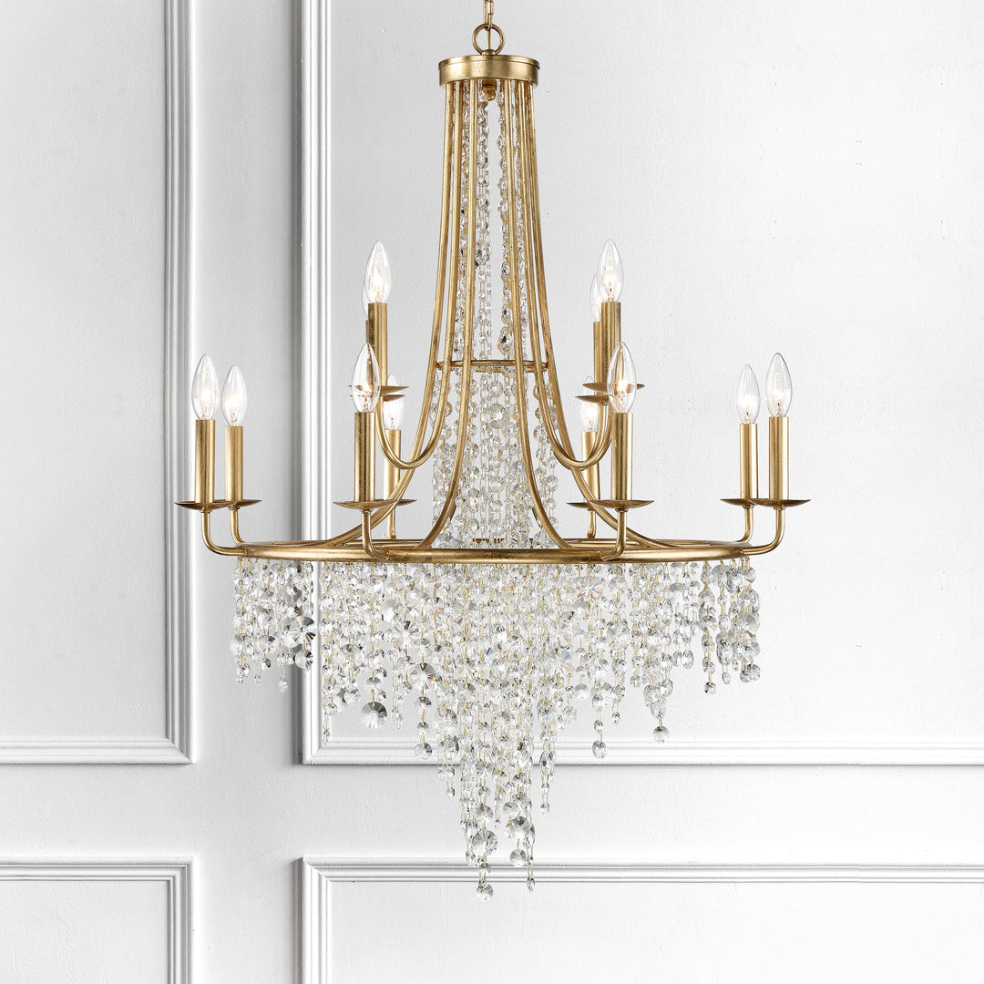 Crystorama Gabrielle 12 Light Antique Gold Chandelier