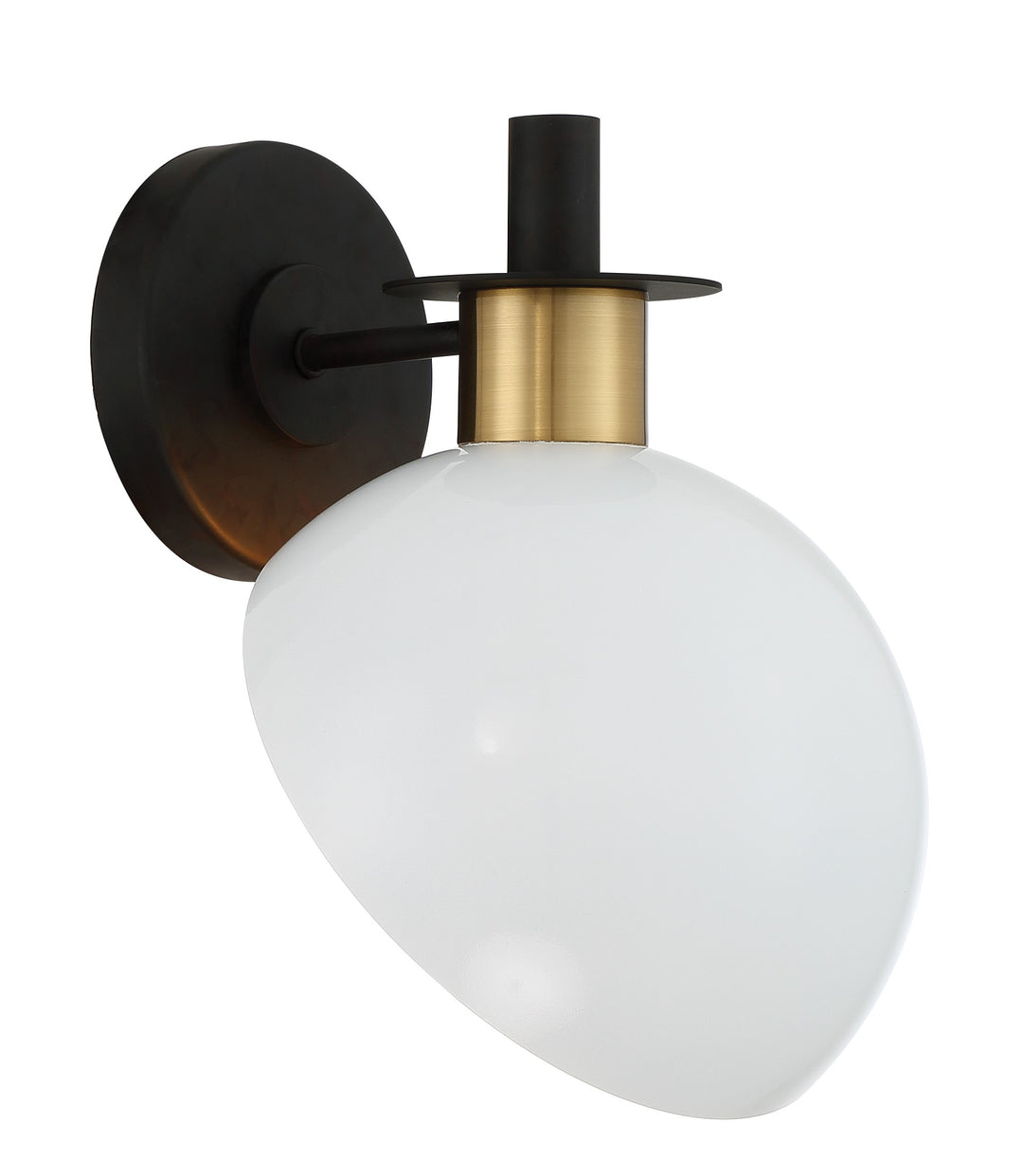 Crystorama Gigi 1 Light Black + Aged Brass Sconce