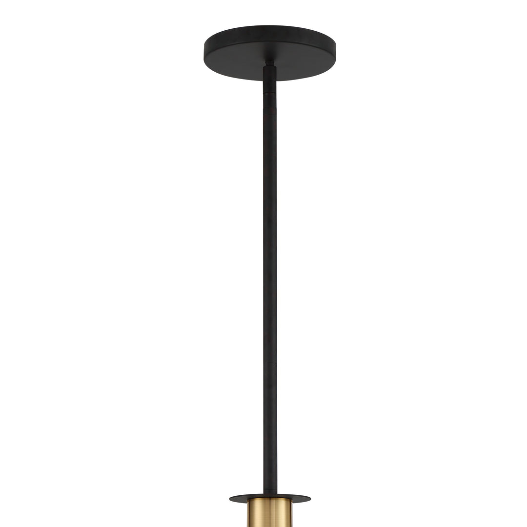 Crystorama Gigi 1 Light Black + Aged Brass Mini Pendant