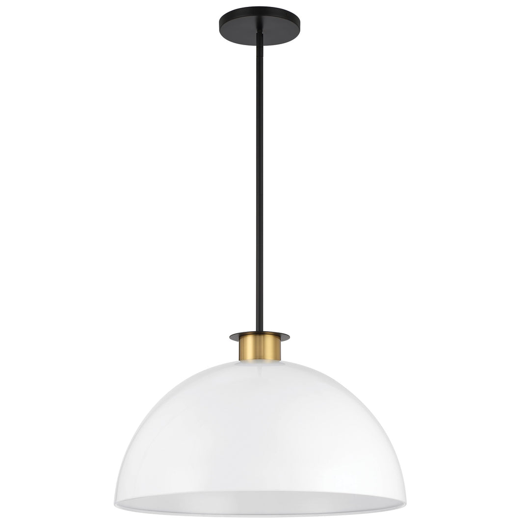 Gigi 1 Light Black + Aged Brass Chandelier