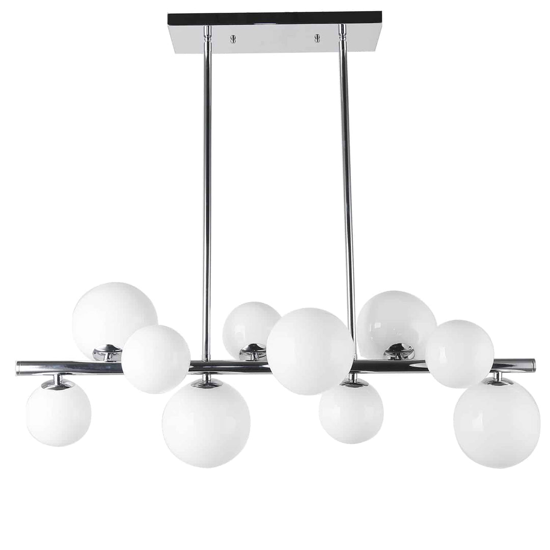 Dainolite 10 Light Halogen Horizontal Pendant Matte Black Finish with Smoked Glass