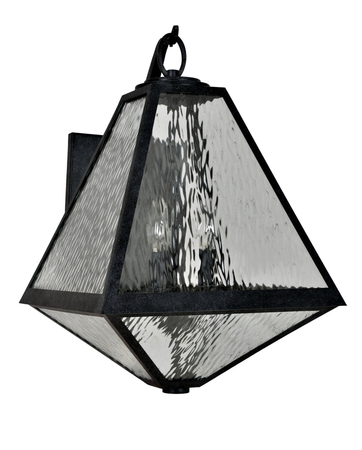 Crystorama Brian Patrick Flynn Glacier 3 Light Black Charcoal Outdoor Sconce